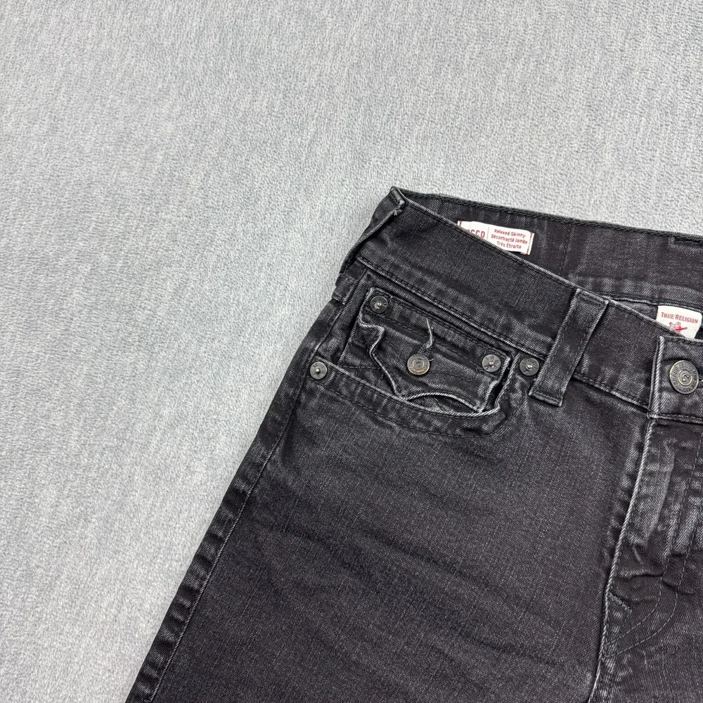 True Religion Jeans Men 31X33 Black Stretch Rocco Relax Flap Pocket Denim Pant